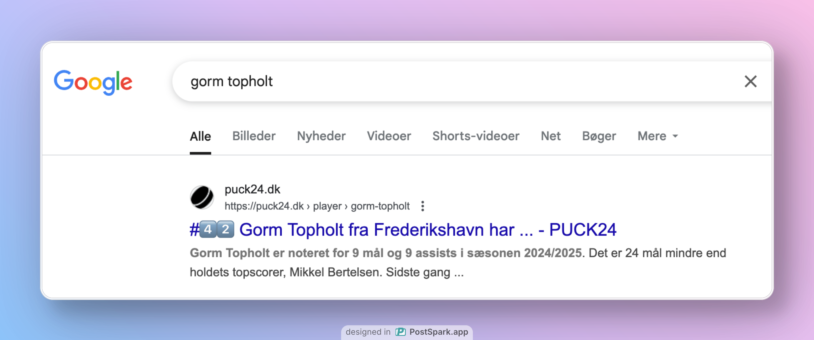 Screendump af snippet med emoji